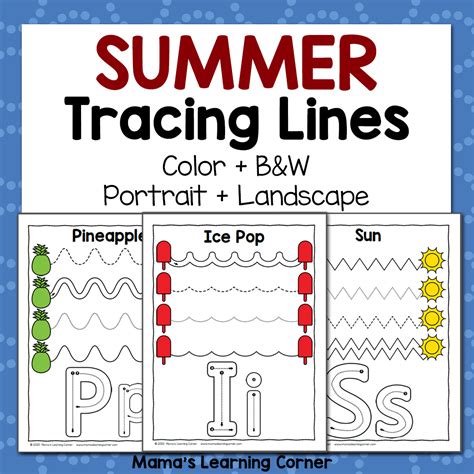 summer tracing worksheets for preschool mamas learning