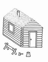 Coloring Pages Cabin Log Template Easy Cabins Choose Board Houses sketch template