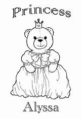 Alyssa Princess Coloring Name Pages If Color Printable Especially Called Bear Lady Also Little Made sketch template