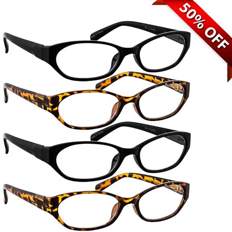 reading glasses 0 50 4 pack of readers for men and women 2 black 2
