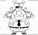 Police Chubby Loving Woman Clipart Cartoon Outlined Coloring Vector Cory Thoman Royalty sketch template