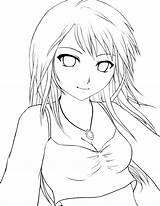 Outline Anime Drawing Girl Getdrawings sketch template