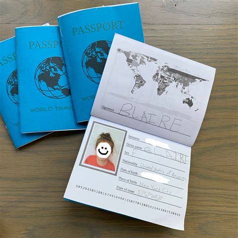 printable passport  kids  pretend play travel  etsy canada