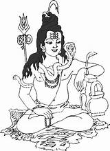 Shiva Parvathi sketch template