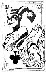 Harley Quinn Ivy Poison Tattoo Batman Coloring Pages Drawing Adult Joker Comic Roux Stephane Dc Gotham Girls Cards Tangled Gets sketch template