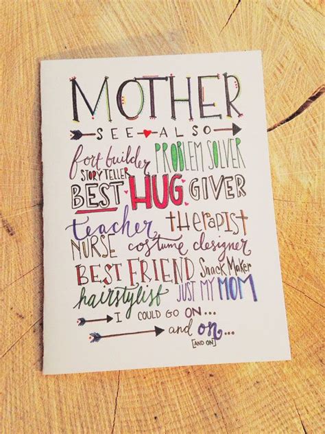 sweet mother s day card celebrate your mother hand lettered colorful not just my mother also