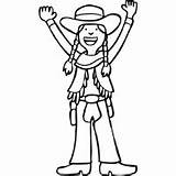 Cowgirl Excited Coloring Pages Surfnetkids sketch template