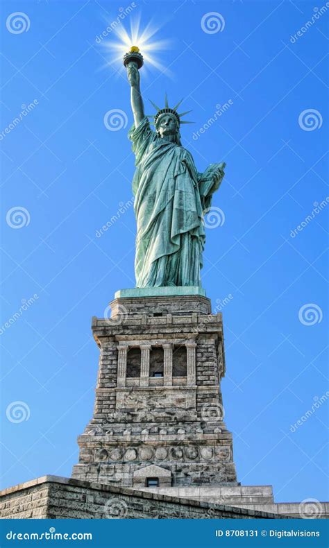 statue  liberty stock image image  blue robers torch