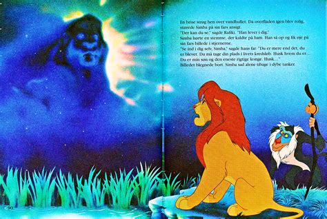 walt disney book scans  lion king  story  simba danish version walt disney