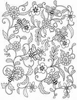 Coloring Pages Adult Bee Colouring Book Bees Flowers Bumble Flower Sheets Printable Zentangle Mandala Books Color Agenda Patterns Doodles Pour sketch template