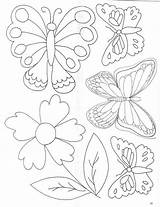 Butterfly Flower Embroidery Felt Pattern Patterns Template Flickr Coloring sketch template