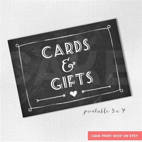 cards gifts sign chalkboard printable wedding printable