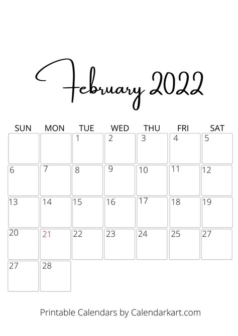 cute printable february  calendar  holidays