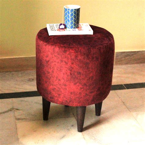 myindianbrand ottoman pouffe stool  living room wine colour