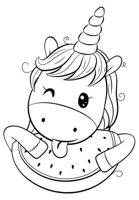 unicorn kawaii coloring pages coloring book