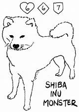 Shiba Inu Coloring 98kb 1240px sketch template