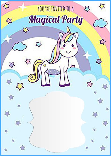 unicorn template invitation