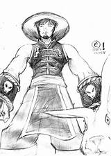 Kung Lao Mortal Kombat Santo Unfinished sketch template