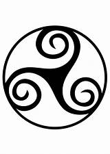 Celtic Coloring Triskele Spiral Symbol Large sketch template