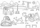 Baustelle Ausmalbild Ausdrucken Baufahrzeuge Malvorlage Transportmittel Kostenlos Malvorlagen sketch template