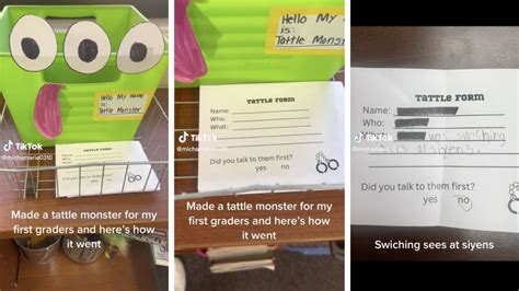 teacher shares   graders put   tattle monster box