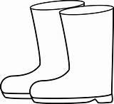 Boots Rain Coloring Clip Pages Wellies Choose Board Kids sketch template