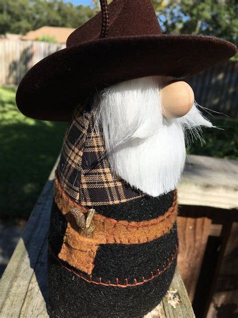 cowboy gnome western gnome gnome shelf sitter homemade gift idea