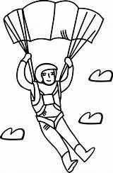 Skydiver Coloring Template Pages sketch template
