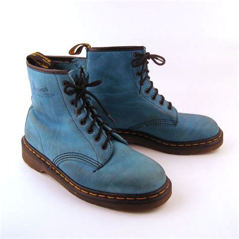 martens boots vintage  teal blue dr martens boots uk size  beautiful dr martens