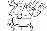 Coloring Pages Rupert Bear Trunk Edward Friend Elephant sketch template