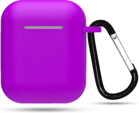 airpods hoesje airpods case zacht siliconen rubber paars bolcom