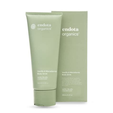 endota organics vanilla macadamia body drink organic beauty  easy
