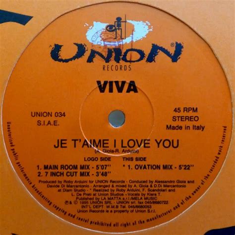 Viva Je T Aime I Love You 1995 Vinyl Discogs