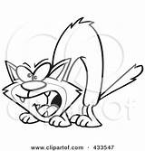 Cat Clipart Hissing Coloring Line Illustration Royalty Rf Toonaday Scared Drawing Hiss Illustrations Getdrawings 2021 Clipartof sketch template