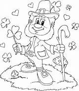 Leprechaun Coloring Shamrocks Hearts Pages sketch template