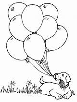Balloons Clip Clipart Birthday Library Colouring Pages Cliparts Cute sketch template