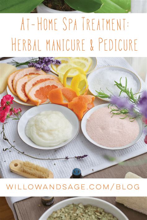 home spa treatment herbal manicure  pedicure