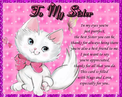 sister you re just purrfect free sister ecards greeting cards 123