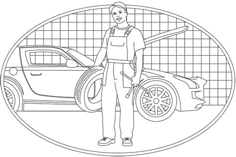 auto mechanic coloring page  printable coloring pages  kids