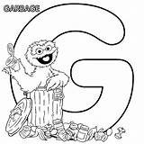 Oscar Grouch Coloring Pages Garbage Activity Gif sketch template