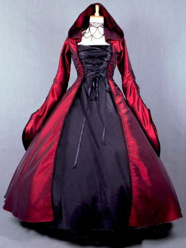 Salem Witch Costume Victorian Poplin Long Sleeves Witch Dress Costume