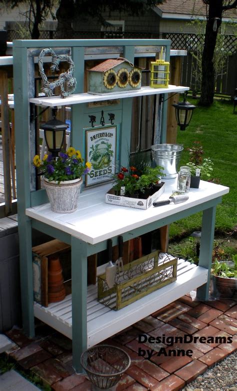 cool diy garden potting table ideas