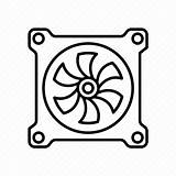 Computer Fan Cooler Icon Cooling Pc Editor Open sketch template