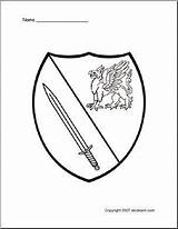 Shields Coloring Shield Medieval Pages Kids Griffin Visitar sketch template