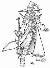 Mage Drawing Amano Grim Reaper Dungeons Magician Final Colouring Coloriages Sketches Ranger sketch template