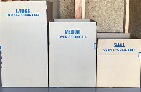 box sizes  space storage