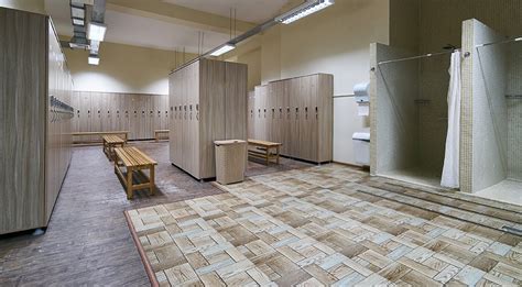 high school gym shower room