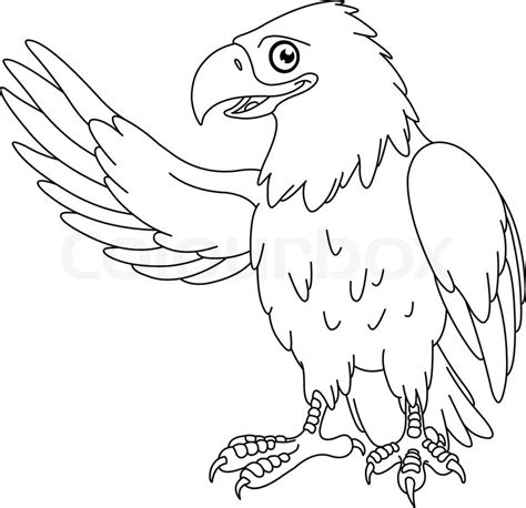 simple eagle outline drawing sketch coloring page
