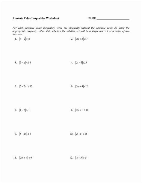 graphing absolute  equations worksheet worksheet