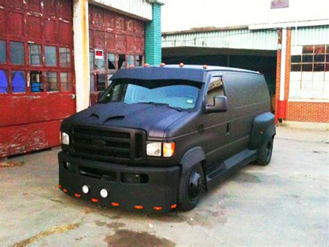 custom   dually van built  michael beall  sand springs oklahoma features satin black